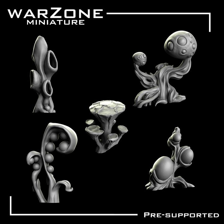 Set de plantas y biomasa alienígenas para Bases - Warzone Miniature
