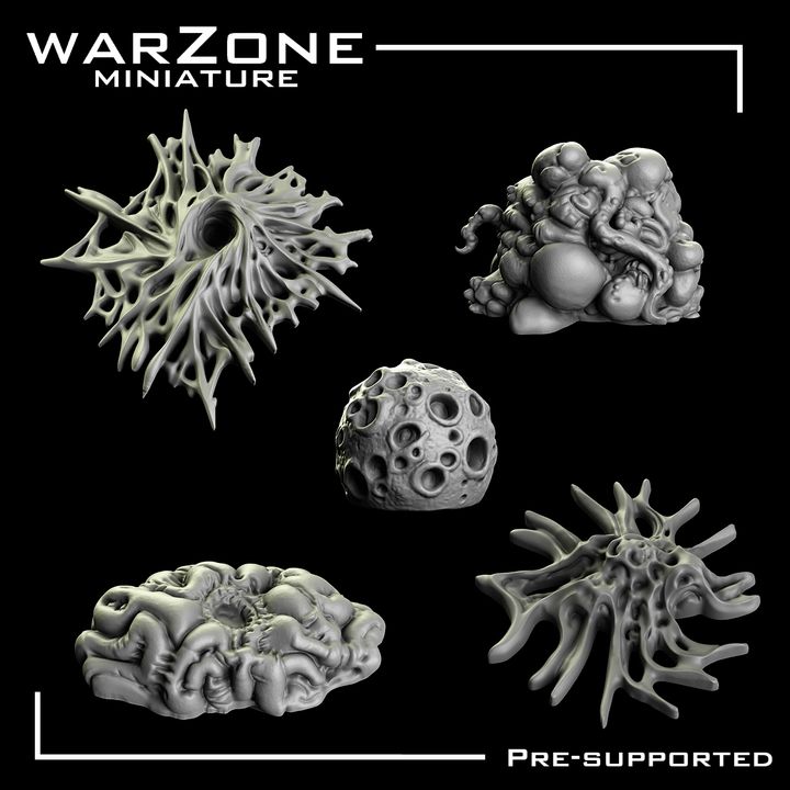 Set de plantas y biomasa alienígenas para Bases - Warzone Miniature