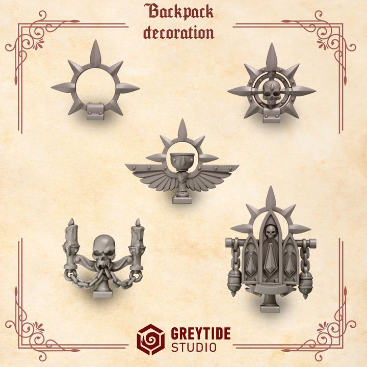 Crimson Lords Backpack Decorations - Space Marines - Greytide Studio