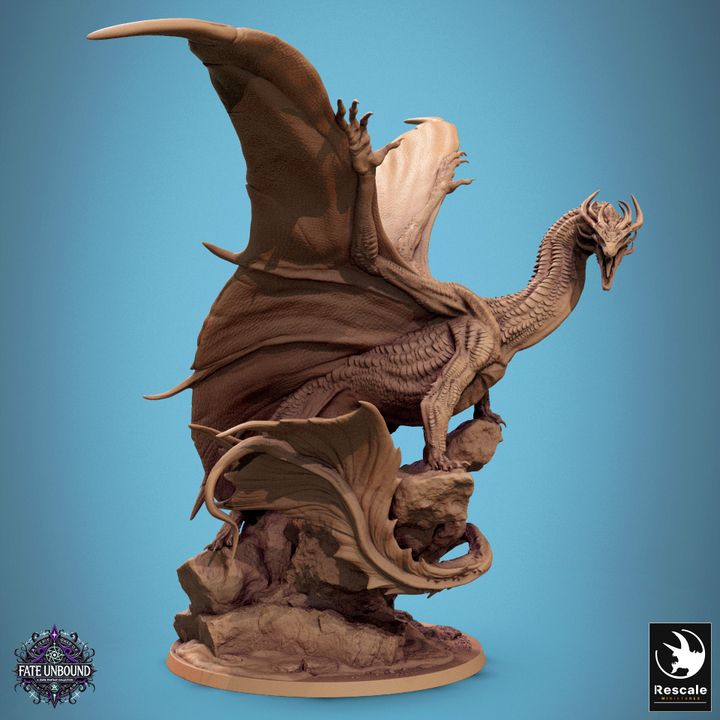 Miniatura de Dragón de Cobre - Rescale Miniatures