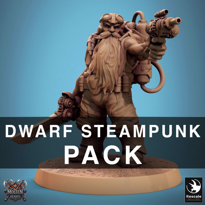 Set de Enanos Steampunk (20 Modelos) - Rescale Miniatures