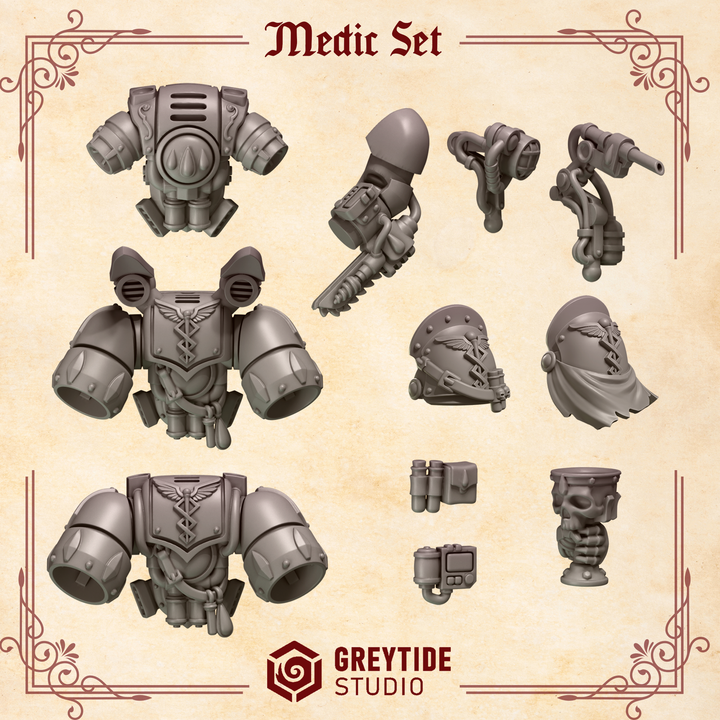 Crimson Lords Set de Médico de Batalla - Space Marines - Greytide Studio