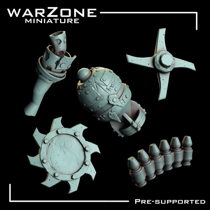 Bits de Vehículos Orkos vol. 1 - Ruedas, Placas, Cohetes y Tubos de Escape.