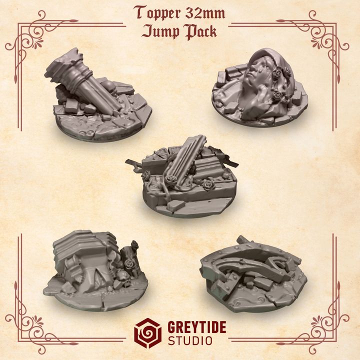 Crimson Lords 32mm Jump Pack Base Toppers - Greytide Studio