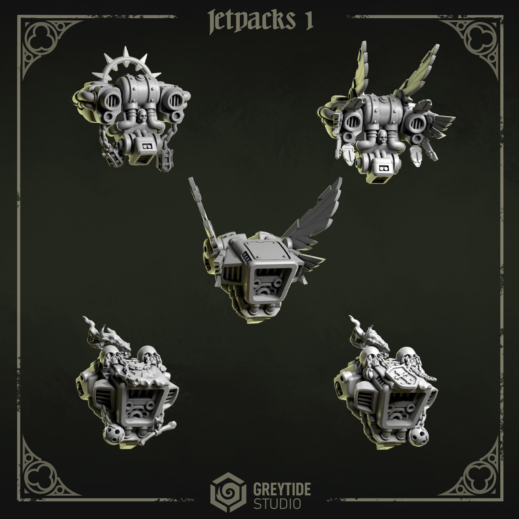 Eternal Pilgrims Jetpacks (9 bits) - Space Marines - Greytide Studio