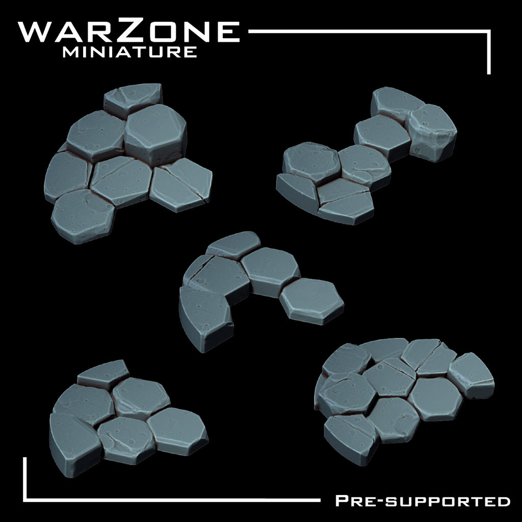 Rocas de Resina para Bases de Miniaturas - Formaciones de Basalto