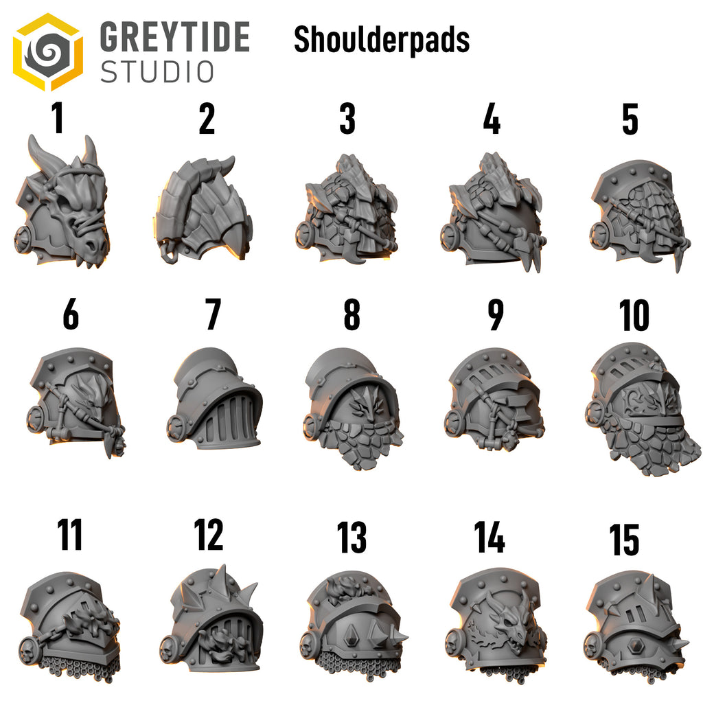 Anvil Wardens Hombreras (x20) - Space Marines - Greytide Studio