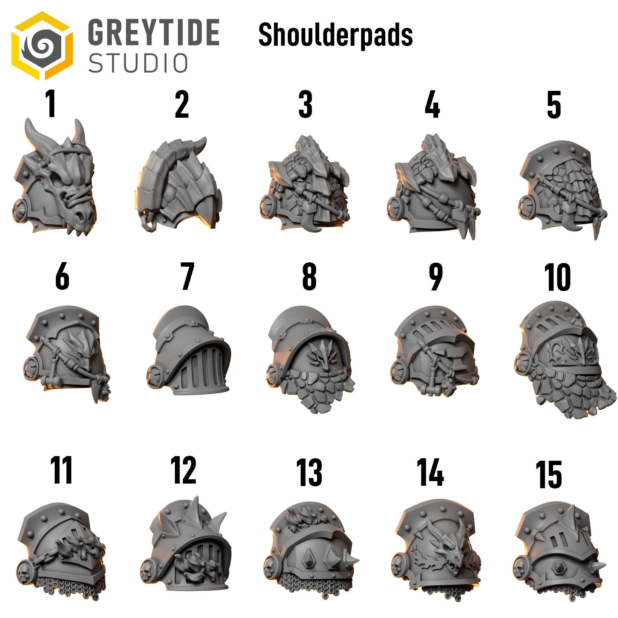 Anvil Wardens Hombreras (x20) - Space Marines - Greytide Studio
