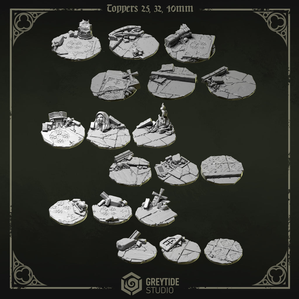 Eternal Pilgrims Base Toppers 25 mm, 32 mm y 40 mm - Greytide Studio