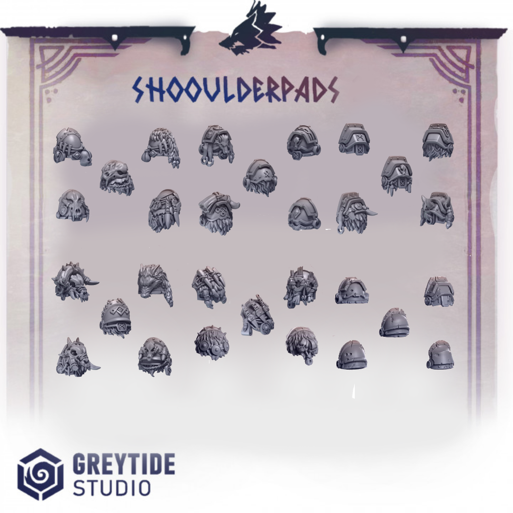 Primal Hounds Hombreras - Space Marines - Greytide Studio