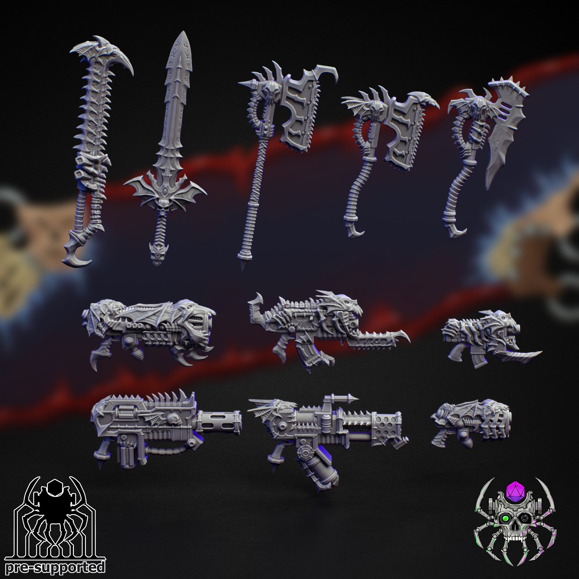 Nightmare Harbingers Battle Squad Weapons and Hands (Bits)