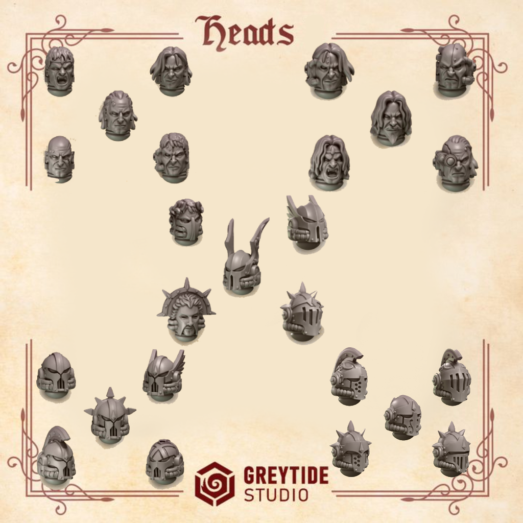 Crimson Lords Cabezas y Cascos - Space Marines - Greytide Studio