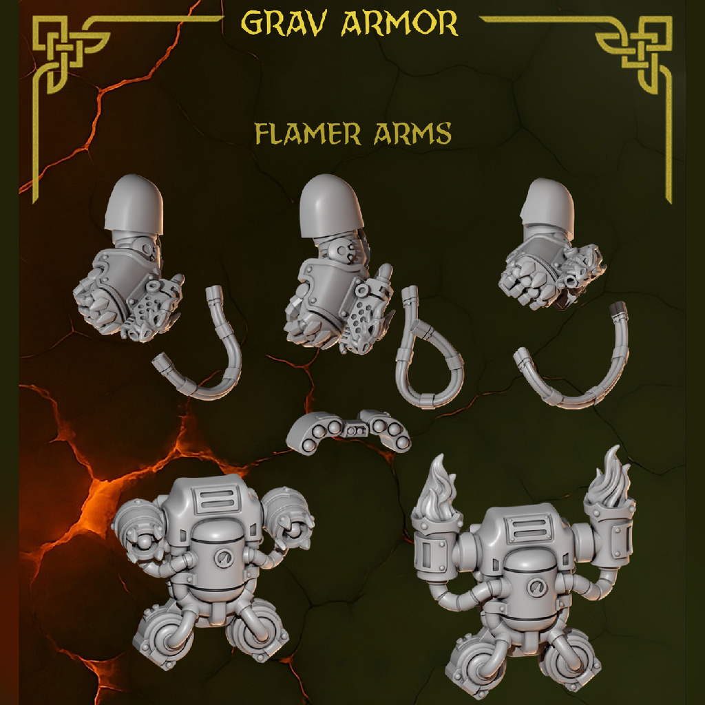 Anvil Warden Flamers y Meltas para Gravis Armor - Space Marines - Greytide Studio