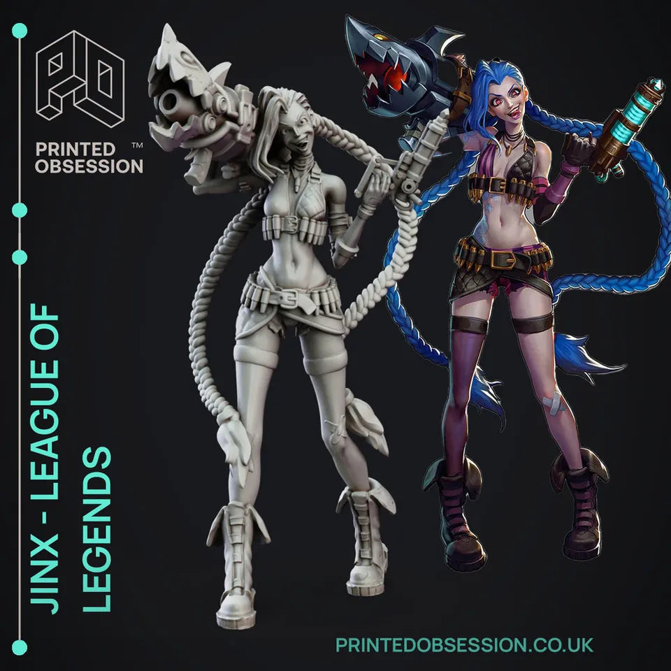 Jinx League of Legends Estatua Fan-Art