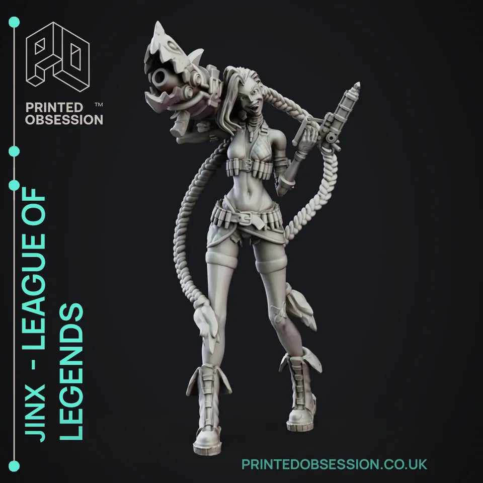 Jinx League of Legends Estatua Fan-Art
