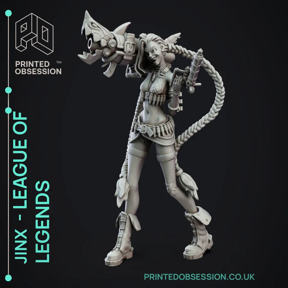 Jinx League of Legends Estatua Fan-Art